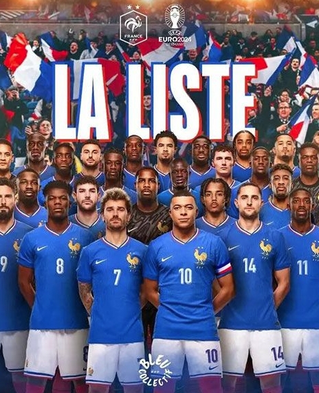 法国队 2024 欧洲杯大名单公布，冠军之师踏上新征程